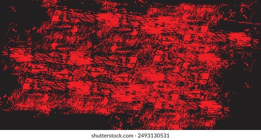 Grunge halftone gradient background. Faded grit noise texture. black and red sand wallpaper. Retro pixelated backdrop. Anime or manga style comic overlay. Vector graphic design textured template