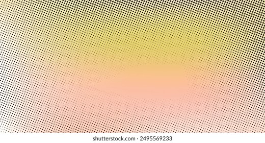 Fondo grunge de degradado de semitono. Textura de ruido de arenilla descolorida. Fondo de pantalla de arena blanca y negra. Fondo pixelado retro. Anime o manga estilo cómic superposición. Plantilla texturizada de Diseño gráfico de Vector