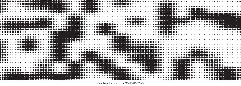 Grunge halftone gradient background. Faded grit noise texture. White and black sand wallpaper. Retro pixelated backdrop. Anime or manga style comic overlay.