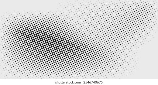 Grunge halftone gradient background. Faded grit noise texture. White and black sand wallpaper. Retro pixelated backdrop. Anime or manga style comic