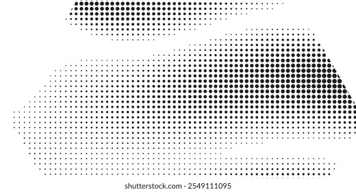 Grunge halftone gradient background. Faded grit noise texture. White and black sand wallpaper. Retro pixelated backdrop. Anime or manga style comic