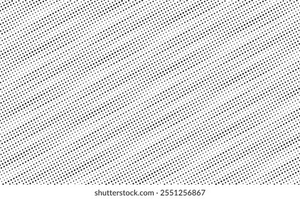 Grunge halftone gradient background. Faded grit noise texture. White and black sand wallpaper. Retro pixelated backdrop. Anime or manga style comic overlay. Vector graphic design textured template