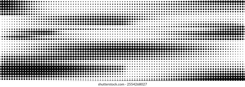 Grunge halftone gradient background. Faded grit noise texture. White and black sand wallpaper. Retro pixelated backdrop. Anime or manga style comic overlay. Vector