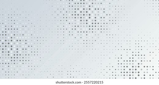 Grunge halftone gradient background. Faded grit noise texture. White and black sand wallpaper. Retro pixelated backdrop. Anime or manga style comic overlay. Vector graphic design textured template