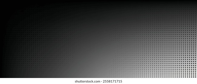 Grunge halftone gradient background. Faded grit noise texture. White and black sand wallpaper. Retro pixelated backdrop. Anime or manga style comic overlay. Vector graphic design textured template