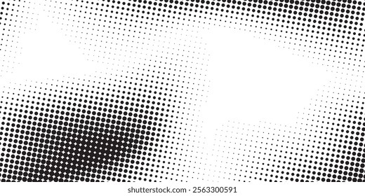 Grunge halftone gradient background. Faded grit noise texture. White and black sand wallpaper. Retro pixelated backdrop art simple