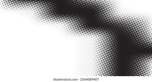 Grunge halftone gradient background. Faded grit noise texture. White and black sand wallpaper. Retro pixelated backdrop. Anime or manga style comic overlay.