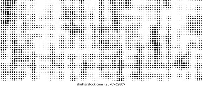 Grunge halftone gradient background. Faded grit noise texture. White and black sand wallpaper.