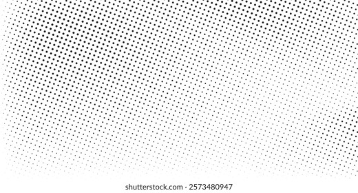 Grunge halftone gradient background. Faded grit noise texture. White and black sand wallpaper. Retro pixelated backdrop. Anime or manga style comic overlay. Vector graphic design 