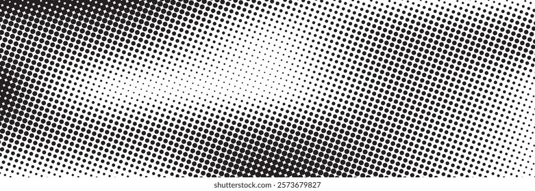 Grunge halftone gradient background. Faded grit noise texture. White and black sand wallpaper. Retro pixelated backdrop. Anime or manga style comic overlay. Vector graphic design textured template