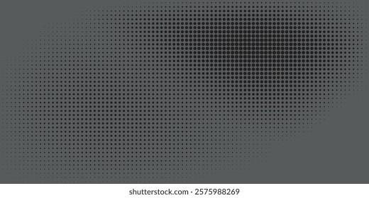 Grunge halftone gradient background. Faded grit noise texture. White and black sand wallpaper. Retro pixelated backdrop. Anime or manga style comic overlay. Vector graphic design textured template