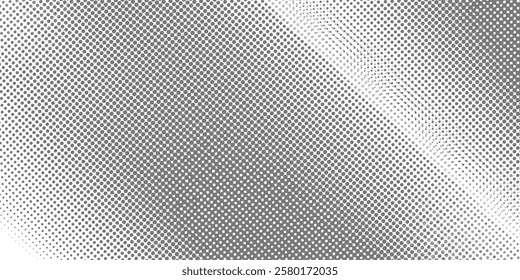 Grunge halftone gradient background. Faded grit noise texture. White and black sand wallpaper. Retro pixelated backdrop. Anime or manga style comic overlay.