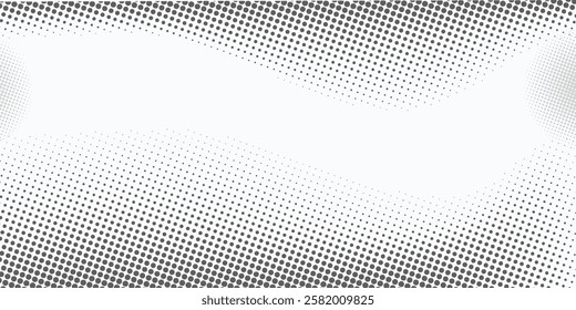 Grunge halftone gradient background. Faded grit noise texture. White and black sand wallpaper. Retro pixelated backdrop. Anime or manga style comic overlay.