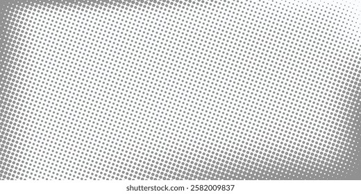 Grunge halftone gradient background. Faded grit noise texture. White and black sand wallpaper. Retro pixelated backdrop. Anime or manga style comic overlay.