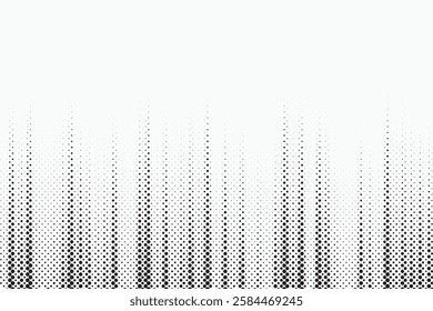 Grunge halftone gradient background. Faded grit noise texture. White and black sand wallpaper. Retro pixelated backdrop. Anime or manga style comic overlay. Vector graphic design textured template