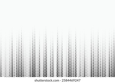 Grunge halftone gradient background. Faded grit noise texture. White and black sand wallpaper. Retro pixelated backdrop. Anime or manga style comic overlay. Vector graphic design textured template