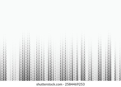 Grunge halftone gradient background. Faded grit noise texture. White and black sand wallpaper. Retro pixelated backdrop. Anime or manga style comic overlay. Vector graphic design textured template