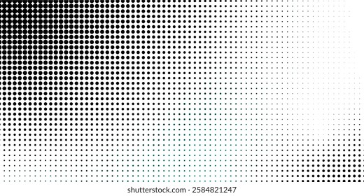 Grunge halftone gradient background. Faded grit noise texture. White and black sand wallpaper. Retro pixelated backdrop. Anime or manga style comic overlay. Vector graphic design textured template