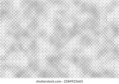 Grunge halftone gradient background. Faded grit noise texture. White and black sand wallpaper. Retro pixelated backdrop. Anime or manga style comic overlay. Vector graphic design textured template