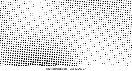 Grunge halftone gradient background. Faded grit noise texture. White and black sand wallpaper. Anime or manga style comic overlay. Vector graphic design abstract background design