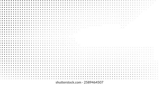 Grunge halftone gradient background. Faded grit noise texture. White and black sand wallpaper. Retro pixelated backdrop illustration
