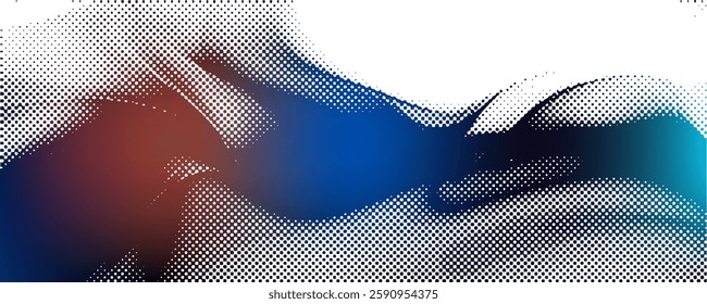 Grunge halftone gradient background. Faded grit noise texture. White and black sand wallpaper. Retro pixelated backdrop. Anime or manga style comic overlay. Vector graphic 
