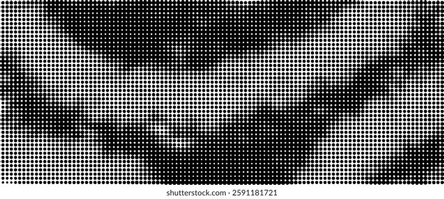 Grunge halftone gradient background. Faded grit noise texture. White and black sand wallpaper. Retro pixelated backdrop. Anime or manga style comic.eps10