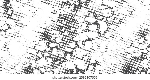 Grunge halftone gradient background. Faded grit noise texture. White and black sand wallpaper. Retro pixelated backdrop