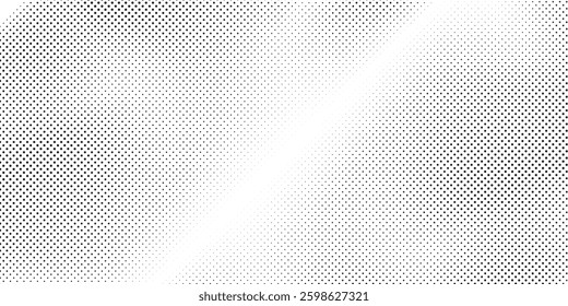 Grunge halftone gradient background. Faded grit noise texture. White and black sand wallpaper. Retro pixelated backdrop. Anime or manga style comic overlay modern dot