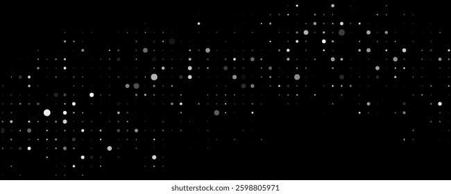 Grunge halftone gradient background. Faded grit noise texture. White and black sand wallpaper. Retro pixelated backdrop. Anime or manga style comic overlay. Vector graphic design textured template