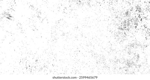Grunge halftone gradient background. Faded grit noise texture. White and black sand wallpaper. Retro pixelated backdrop. Anime or manga style comic overlay. Vector graphic design textured template