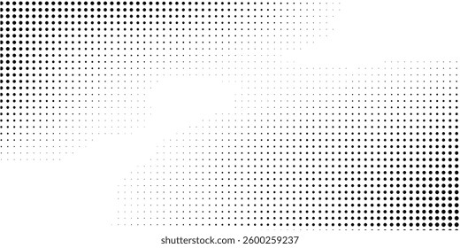 Grunge halftone gradient background. Faded grit noise texture. White and black sand wallpaper. Retro pixelated backdrop abstract