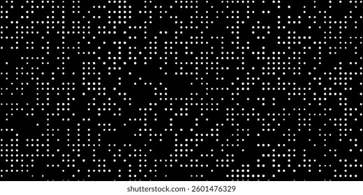 Grunge halftone gradient background. Faded grit noise texture. White and black sand wallpaper. Retro pixelated backdrop. Anime or manga style comic overlay. Vector graphic design textured template
