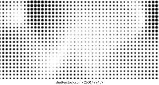 Grunge halftone gradient background. Faded grit noise texture. White and black sand wallpaper. Retro pixelated backdrop. Anime or manga style