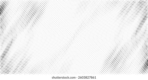 Grunge halftone gradient background. Faded grit noise texture. White and black sand wallpaper. Retro pixelated backdrop. Anime or manga style comic overlay. Vector graphic design textured template.