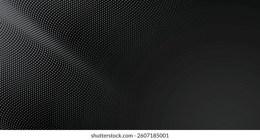 Grunge halftone gradient background. Faded grit noise texture. White and black sand wallpaper. Retro pixelated backdrop. Anime or manga style comic overlay. Vector graphic design textured template