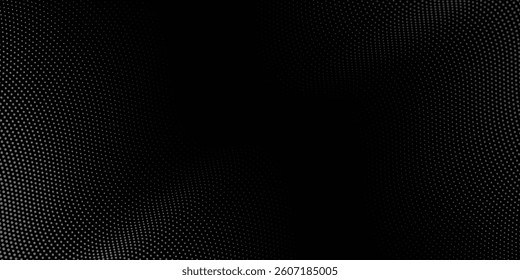 Grunge halftone gradient background. Faded grit noise texture. White and black sand wallpaper. Retro pixelated backdrop. Anime or manga style comic overlay. Vector graphic design textured template