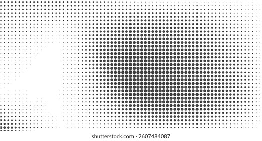 Grunge halftone gradient background. Faded grit noise texture. White and black sand wallpaper. Retro pixelated backdrop. Anime or manga style comic overlay. Vector graphic design textured template