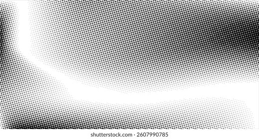 Grunge halftone gradient background. Faded grit noise texture. White and black sand wallpaper. Retro pixelated backdrop. Anime or manga style comic overlay style