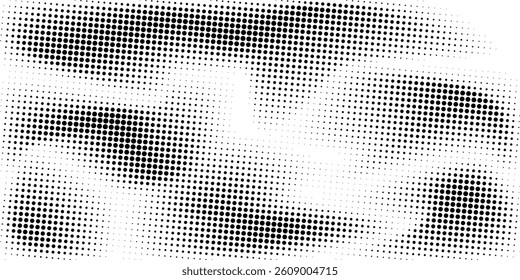 Grunge halftone gradient background. Faded grit noise texture. White and black sand wallpaper. Retro pixelated backdrop.
