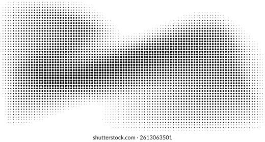 Grunge halftone gradient background. Faded grit noise texture. White and black sand wallpaper. Retro pixelated backdrop. eps10