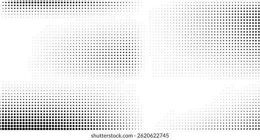 Plano de fundo gradiente de meio-tom do Grunge. Textura de ruído de grão desbotado. Papel de parede de areia branca e preta. Fundo retro pixelizado. Anime ou manga estilo história em quadrinhos. Modelo texturizado de design gráfico vetorial