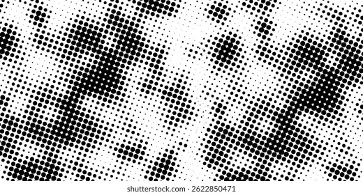 Plano de fundo gradiente de meio-tom do Grunge. Textura de ruído de grão desbotado. Papel de parede de areia branca e preta. Fundo retro pixelizado. Anime ou mangá estilo quadrinhos