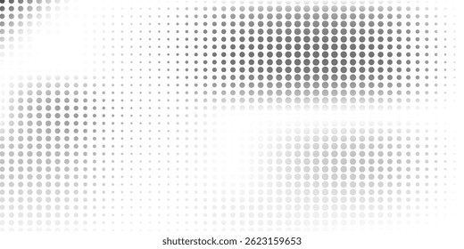 Plano de fundo gradiente de meio-tom do Grunge. Textura de ruído de grão desbotado. Papel de parede de areia branca e preta. Fundo retro pixelizado. Anime ou manga estilo história em quadrinhos. Modelo texturizado de design gráfico vetorial