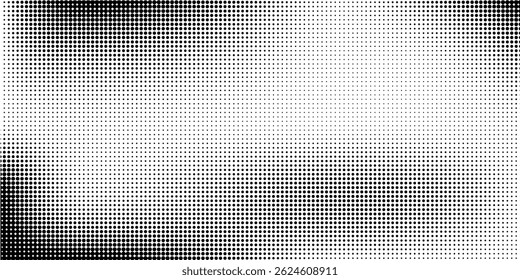 Plano de fundo gradiente de meio-tom do Grunge. Textura de ruído de grão desbotado. Papel de parede de areia branca e preta. Fundo retro pixelizado. Anime ou manga estilo história em quadrinhos. Modelo texturizado de design gráfico vetorial