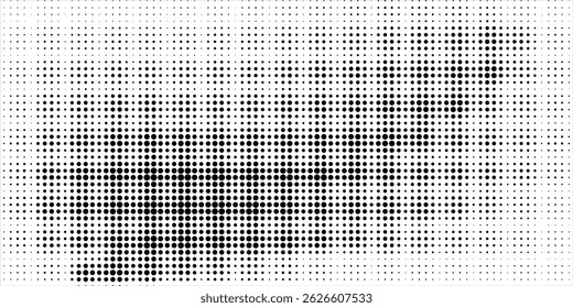 Plano de fundo gradiente de meio-tom do Grunge. Textura de ruído de grão desbotado. Papel de parede de areia branca e preta. Fundo retro pixelizado. Anime ou manga estilo história em quadrinhos. Modelo texturizado de design gráfico vetorial