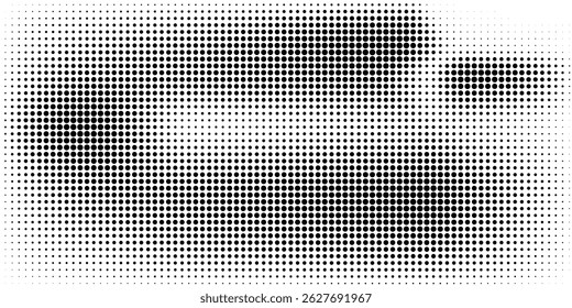 Plano de fundo gradiente de meio-tom do Grunge. Textura de ruído de grão desbotado. Papel de parede de areia branca e preta. Fundo retro pixelizado. Anime ou manga estilo história em quadrinhos. Modelo texturizado de design gráfico vetorial