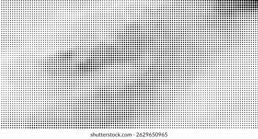 Grunge halftone gradient background. Faded grit noise texture. White and black sand wallpaper. Retro pixelated backdrop. Anime or manga style comic