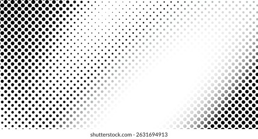 Grunge halftone gradient background. Faded grit noise texture. White and black sand wallpaper. Retro pixelated backdrop. Anime or manga style comic overlay. Vector graphic design arts