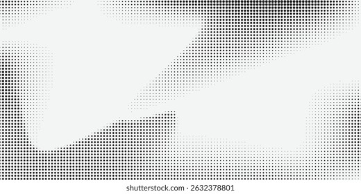 Grunge halftone gradient background. Faded grit noise texture. White and black sand wallpaper. Retro pixelated backdrop. Anime or manga style comic overlay. Vector graphic design textured template
